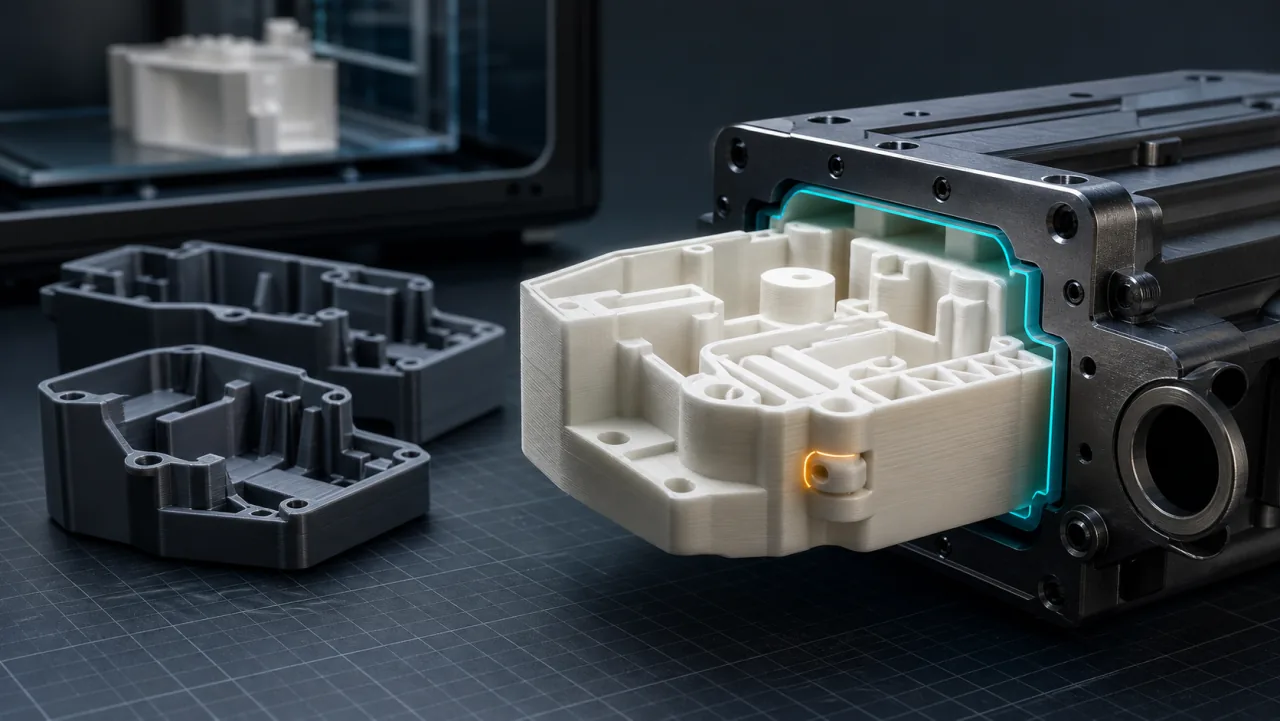 功能性 3D 打印样件正在与金属组件进行试装